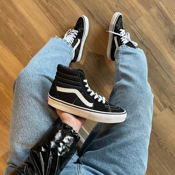 BANGKING 　S Tênis Vans SK8-Hi Black/White