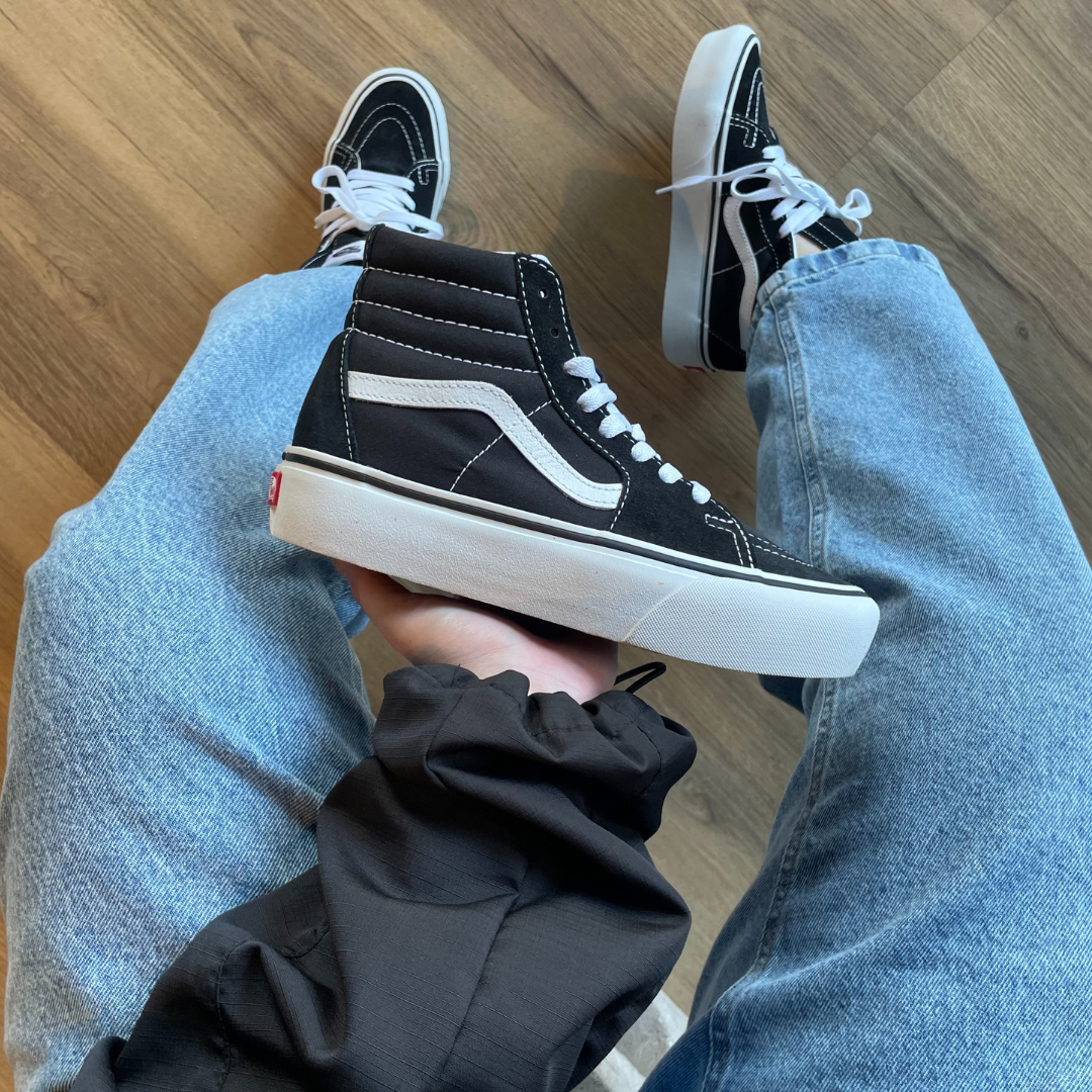 Tênis Vans Sk8-Hi Plataform Black White