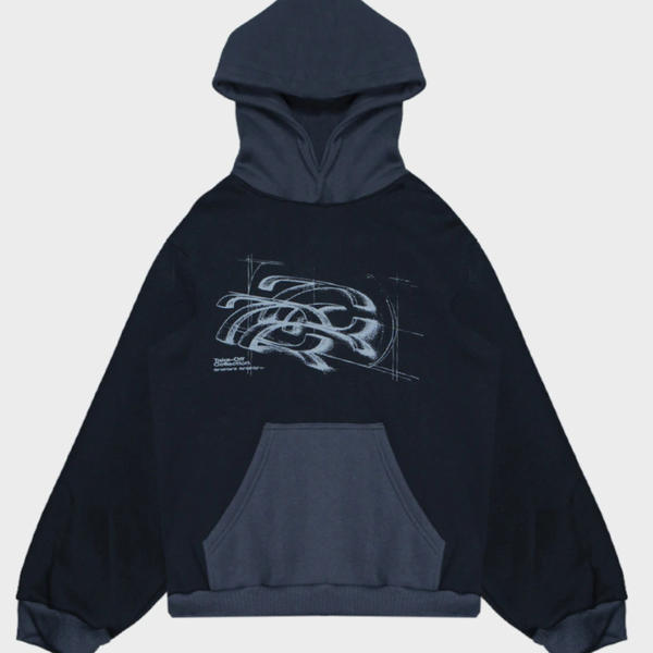 Moletom Take-Off Design Hoodie Preto/Chumbo