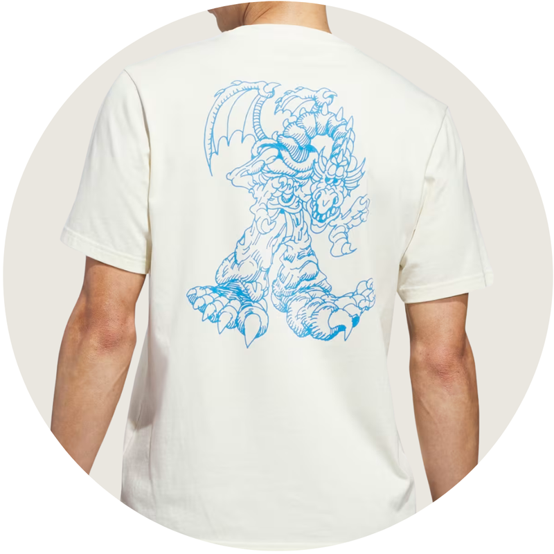 Camiseta Adidas Off White/Azul Skateboarding X Kogancult Dragon