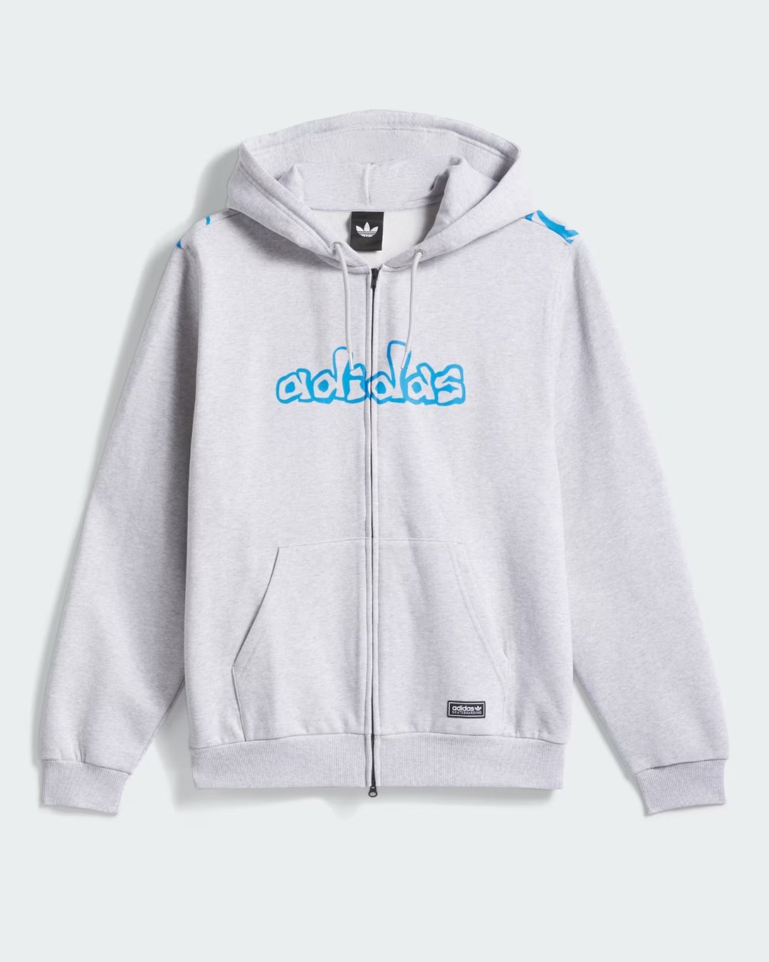 Jaqueta Adidas Zíper Cinza/Azul Skateboarding X Kogancult
